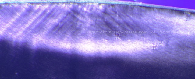 Sandmeier-Plato lines in 90° flame fusion (Verneuil) synthetic sapphire